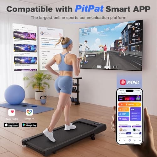 Lacuffy Walking Pad,6% Walking Pad with Incline,No-Assembly Walking pad Treadmill with APP and Remote Control,LED Display,2.5 HP Quiet Under Desk Treadmills,300 lbs Capacity 7