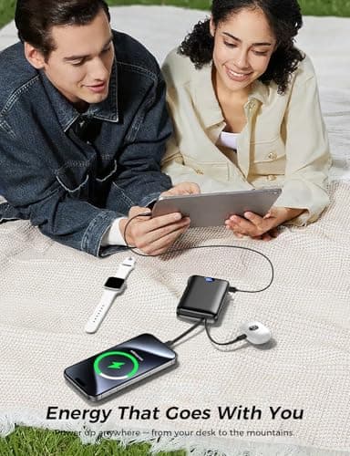 Sucrosey Power Bank, 50000 mAh Portable Charger with Built in Cable & Wall Plug, 22.5W Fast Charging, Travel Essential Battery Pack with LED Display for iPhone 17/16/15/14 Series, Galaxy, iPad Black 7