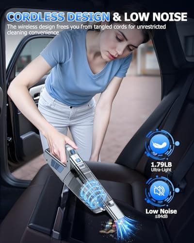 BQYPOWER Handheld Vacuum Cordless, 16000PA Strong Suction Hand Held Vacuum Dust Busters Cordless Rechargeable with Multiple Accessories, Portable Car Vacuum Cleaner High Power for Car Home Office 7
