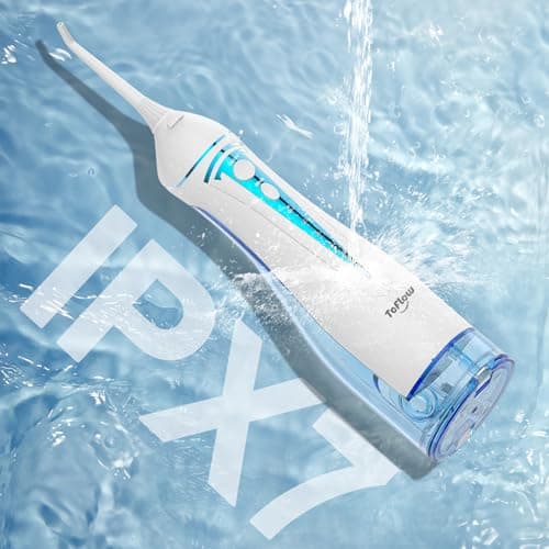Water Dental Flosser Teeth Pick: 4 Modes Travel Portable Water Flosser, Rechargeable Irrigation Cleaner for Teeth, 300ML Cordless Oral Irrigator with 5 Jet Tips, IPX7 Waterproof Dental Flosser 8