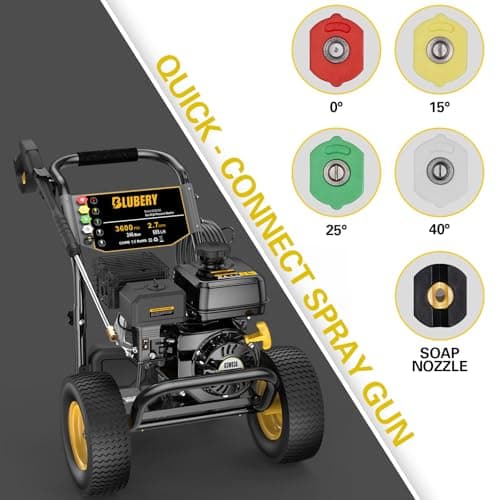 Heavy-Duty Gas Pressure Washer, 3600Psi at 2.7Gpm Power Washer,Portable, 30feet Pressure Hose,Industrial Style,Axial Cam Pump, for Siding, Driveway, House, Car, RV, Paint Preparation etc 5
