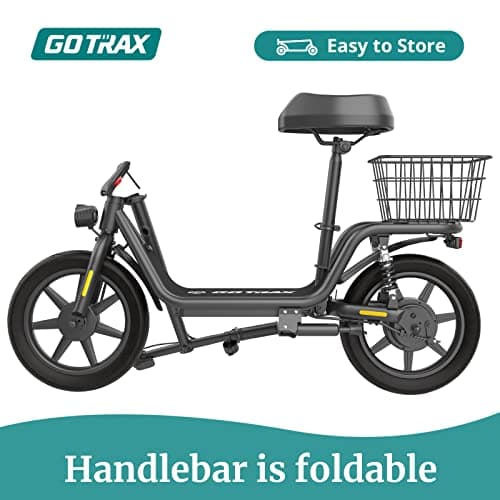 Gotrax FLEX Electric Scooter with Seat for Adult, Max 16-25miles Range, 15.5-20mph Power by 400W-500W Motor, Comfortable 14" Pneumatic Tire and Wider Deck & Height Adujustable Seat with Carry Basket 9