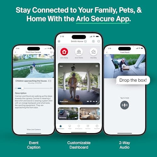 Arlo Essential Pan Tilt Security Camera 2K + 6 Months of Secure Plus Plan - Wired Plug-in Power Outdoor Camera, Person Recognition, Package Detection, Animated Preview, Auto Motion Tracking, 1 Cam 7