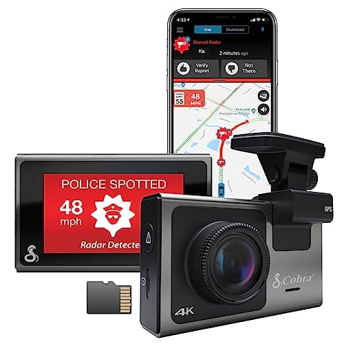 Cobra Smart Dash Cam (SC 400) – UHD 4K Resolution, Built-In Wi-Fi & GPS, Alexa Built-In, Live Police Alerts, Incident Reports, Emergency Mayday, Drive Smarter App, 3" Touchscreen, 16GB SD Card Incl.