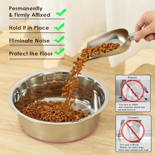 WEDAWN Deep Stainless Steel Non-Skid Dog and Food Bowls, Each Holds Up to 2 Cups, Set of 2 Packs(5.5 x 1.9 Inches) 8