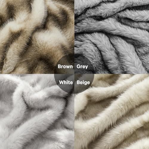 Heated Electric Blanket Throw,Octrot 50"X60" Faux Fur Heating Blanket Luxury Christmas Gifts Heavy Plush with 10 Heats Levels & 8 Hours Auto Off,Super Cozy Warm Fuzzy,Fluffy Decor Winter Warming,White 8