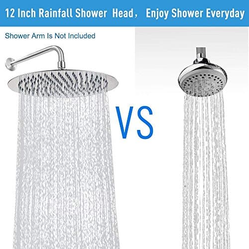 NearMoon Rain Shower Head, Ultra-Thin Design-Pressure Boosting, Awesome Some Experience, High Flow Stainless Steel Rainfall Head (12 Inch, Chrome Finish) 6