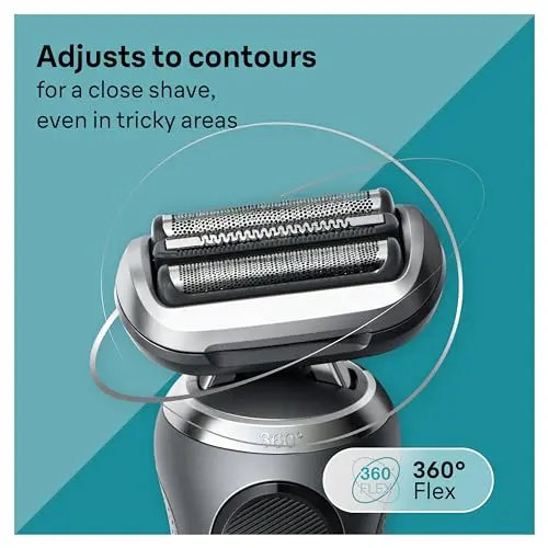 Braun Electric Shaver for Men, Series 7 7127cs, Wet & Dry Shave, Turbo & Gentle Shaving Modes, Waterproof Foil Shaver, Engineered in Germany, with Beard Trimmer, Charging Stand, Space Grey 5
