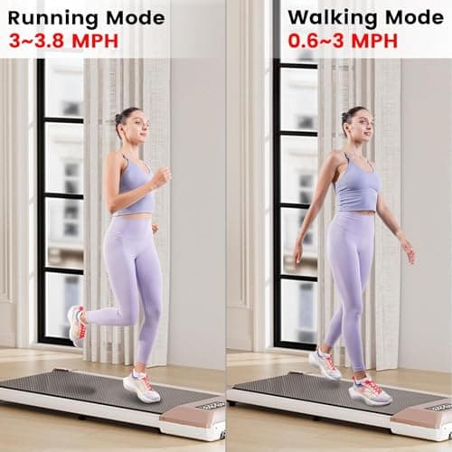 DeerRun Under Desk Walking Pad Treadmill with 6% Manual Incline, 0.6-3.8 MPH Walking Speed, 2.5 HP, 300 lb Capacity, App & Remote Control, for Home Office & Small Spaces 5