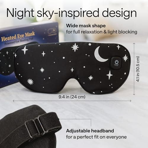 Heated Eye Mask – Warm Compress for Dry Eyes & Stye Eye Treatment – Weighted Heating Sleep Mask for Dark Circles and Puffiness, Migraine Relief Heat Steam Patches Products for Sleeping 5