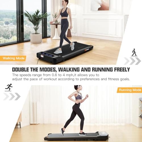RUNFREELY 3 in 1 Under Desk Treadmill - 2.25HP Walking and Jogging Pad With Remote Control for Home and Office 6
