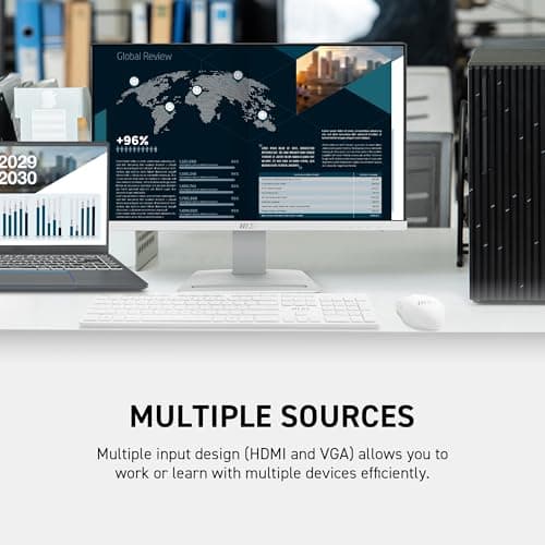 msi Pro MP243XW, 24" Monitor IPS FHD (1920 x 1080) Non-Glare with Super Narrow Bezel 100HZ 1ms 16:9 with Tilt Stand, White 10