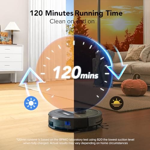 BPMIO Smart Robot Vacuum and Mop Combo, 5500Pa Powerful Suction, LiDAR Navigation, WiFi/App/Alexa Control, 120-Min Runtime, Perfect for Pet Hair, Carpets, and Hard Floors 9