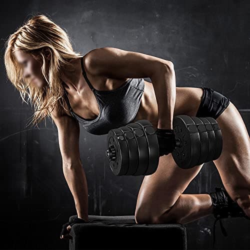 Yaheetech Adjustable Dumbbells Weight Set - 66LB Dumbbell Weights Exercise & Fitness Equipment w/ 4 Spinlock Collars & 2 Connector Options for Women & Men Gym Home Strength Bodybuilding Training 9