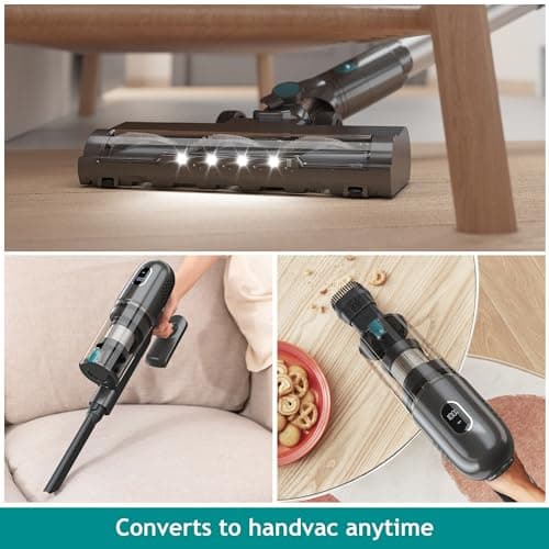 PRETTYCARELIFE Cordless Vacuum Cleaner, 38Kpa Powerful Stick Vacuum with Brushless Motor, LED Touch Display, 45 Mins Long Runtime, Self-Standing Lightweight Vacuum for Hard Floor Carpet Hair, P1-Pro 6