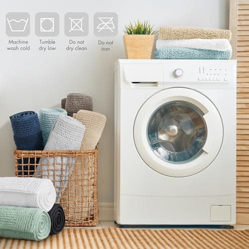 Madison Park Splendor Reversible 100% Cotton Tufted Bathroom Rug-3000 GSM Hotel Quality Luxurious Plush Medium Pile Bath Mat Absorbent, Quick Dry, Shower Room Décor, 21x34, White 6