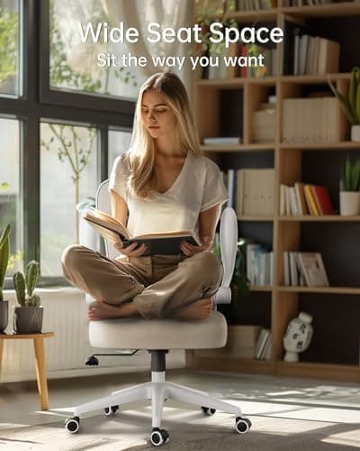 Hbada Office Chair Ergonomic Desk Chair, Office Desk Chairs with PU Silent Wheels, Breathable Mesh Computer Chair with Adjustable Lumbar Support, Flip-up Armrests, Tilt Function, Grey 10