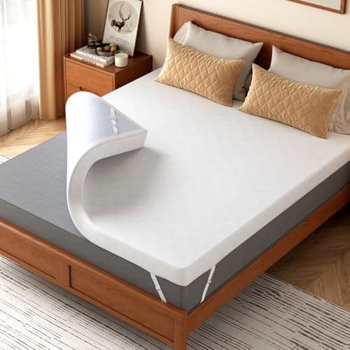 BedsPick Queen Mattress Topper, 2 Inch Gel Memory Foam Mattress Topper - Removable Soft Cover with Straps, Pressure Relief, CertiPUR-US Certified 6