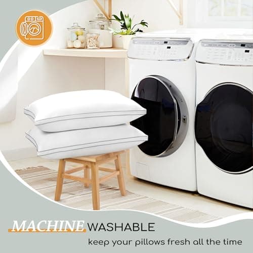 HARBOREST Down Alternative Standard Size Pillows Set of 2-20 x 26 Bed Pillows for Sleeping, Hotel Collection Pillows Good for Side and Back Sleeper 6