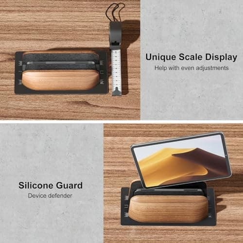 UPERGO Vertical Laptop Stand, Dual Slot Wooden Laptop Holder Vertical for Desk, Width Adjustable Dock for MacBook Pro and Other Laptops 6