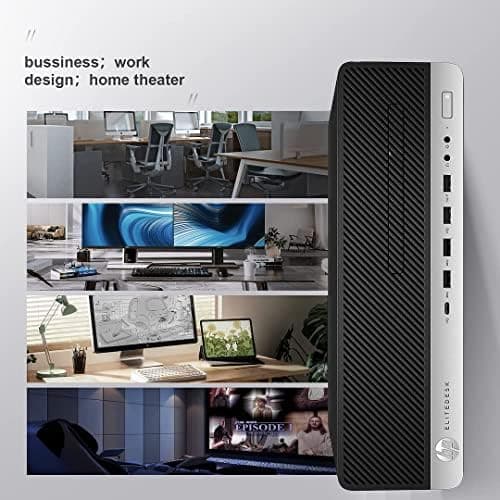 HP Elitedesk 800 G3 SFF Desktop PC - Intel i7-6700,32GB DDR4,1TB NVMe SSD + 2TB HDD, AX200 Wi-Fi 6,Dual 24-Inch Monitors, Wireless Keyboard and Mouse,Win 11 Pro (Renewed) 7