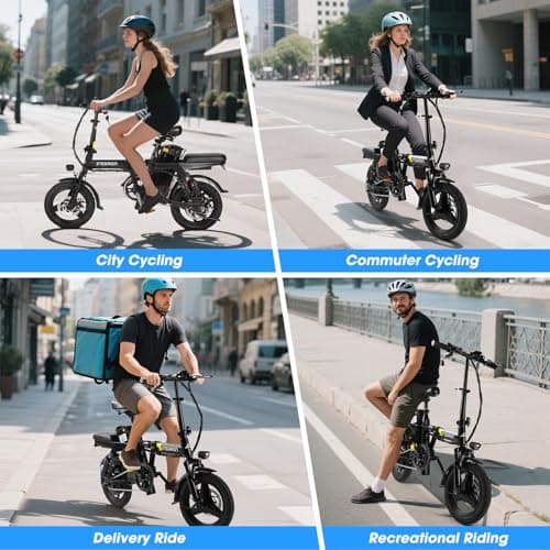 INSDRGN Electric Bike for Adults and Teens,14" Folding Adult E Bike with 650W Peak Motor,20MPH,28Miles Range,Advanced 9-Point Suspension & Dual Disc Brake,Removable Battery,UL 2849 Certified 8