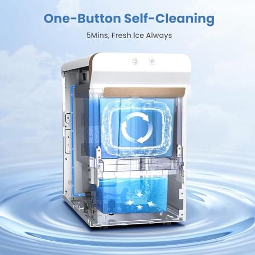 Gevi V2.0 Quiet Countertop Nugget Ice Maker, Self-Cleaning Chewable Pellet Ice Machine, 38 lbs/24H, Energy-Efficient, White 7