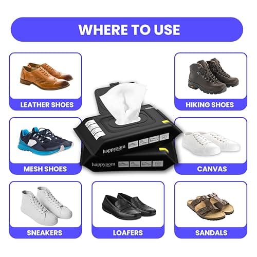 Shoe wipes Pack of 2 Total 60 Pcs Sneakers Cleaning Quick Wipes Removing Dirt and Stains with Disposable Shoe Wipe 5