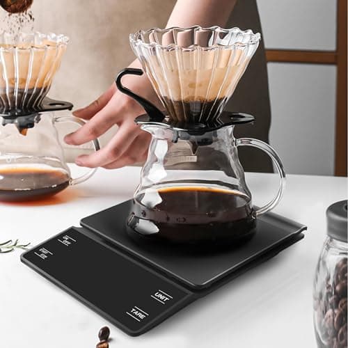 NKOVE Digital Coffee Scale with Timer 3kg/0.1g High Precision Espresso Scale Tare Function for Pour Over Maker Brew 7