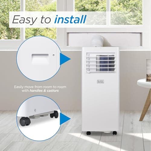 BLACK+DECKER Portable Air Conditioner, 8,500 BTU (5,100 BTU SACC) for Rooms Up To 350 Sq. Ft., Portable AC with Full Function Remote Control & Window Kit, BPACT05SM, White 5