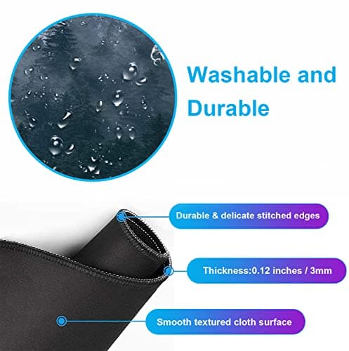 Large Extended Gaming Mouse Pad with Stitched Edges, Non-Slip Waterproof Rubber Base Mouse Pad for Office, Computer, Keyboard, Laptop and Home Desk Pad 35.4 x 15.7 x 0.12 Inch (Grey Forest) 6