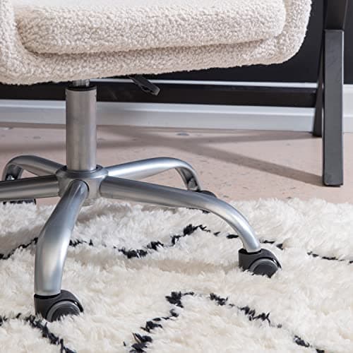 Linon Home Decor Products Linon Brooklyn Sherpa Office Chair, Ivory 5