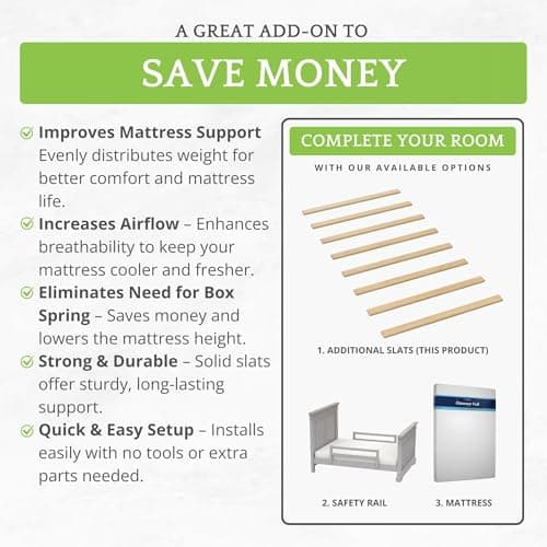 CC KITS Bed Slats for Twin, Full, Queen & King Sizes - Bed Slat Under Mattress Support - Bunkie Board - Box Spring & Mattress Platform Foundation Replacement - Set of 8 Slats (Twin - 39") 7