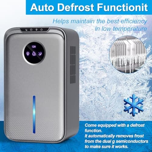 Dehumidifier,95OZ Dehumidifier for Basement With Drain Hose Quiet Small Dehumidifier for Bathroom Home Room Bedroom Portable Mini Dehumidifiers for RV Closet （1000Sq.ft) 4