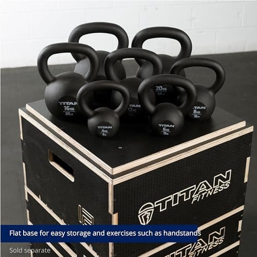 Titan Fitness 24 KG Cast Iron Kettlebell, Single Piece Casting, KG and LB Markings, Full Body Workout 7