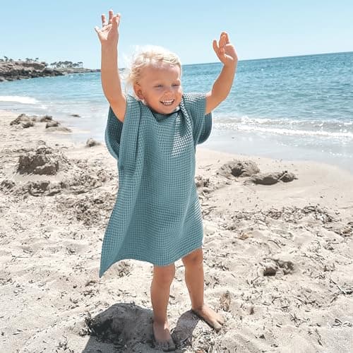 ZICOTO Soft Hooded Beach Towel for Kids - Cute Towel for Babies and Toddler Made of Waffle Cotton - Perfect Lightweight and Absorbent for Bath, Beach, Pool