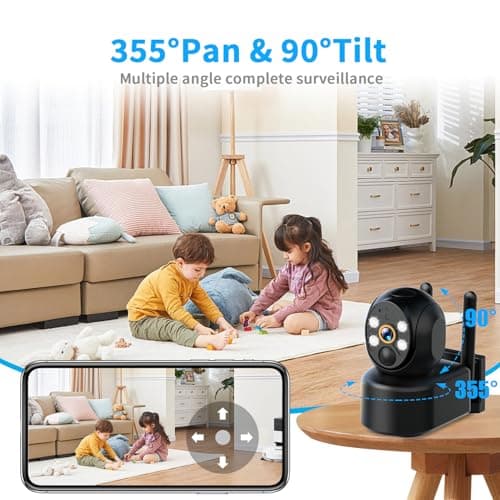 Luovisee 2K Solar Security Camera Wireless Outdoor,WiFi Cameras for Home Security Battery-Powered,Compatible with Alexa,360°PTZ Full Color Night Vision,PLR Alarm,2-Way Audio,Cloud/SD Storage 6