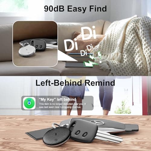 Air Tracker Tags-4 Pack, Smart Tag Work Compatible with Apple Find My (iOS Only), Bluetooth Tag Item Finders IP68 Waterproof Replaceable Battery for Wallet, Luggage, Backpack, Key 5