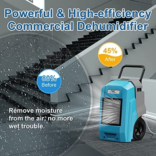 ALORAIR 180 Pints Smart WiFi LGR Commercial Dehumidifier with Pump Drain Hose, 2,300 Sq.Ft Dehumidifier Portable Industrial Dehu with Wheels for Water Damage Restore, Basements, Garages, and Job Sites 5