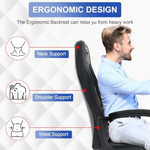 Gaming Chair PU Leather Chairs Ergonomic Office Chair Executive Computer Chairs High Back Computer Task with Lumbar Support Adjustable Height, Camo 7