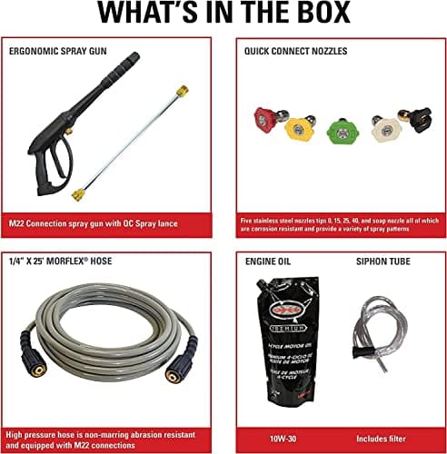 Simpson Cleaning 3100 PSI Gas Pressure Washer, 2.4 GPM Power Washer for Residential Use, Kohler SH270 Engine, 25-Foot MorFlex Hose, MegaShot, 49-State (MS60763) 3