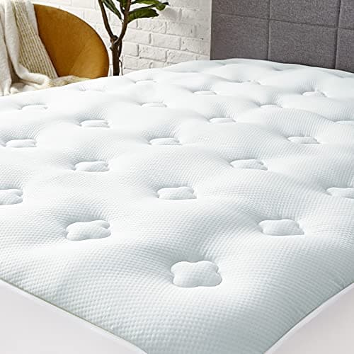 Hansleep Twin Mattress Pad Topper Memory Foam, Twin Foam Mattress Topper Viscose Derived from Bamboo, Twin Size Bed Mattress Pad Cover for Back Pain Relief, 39" x 75", White 9