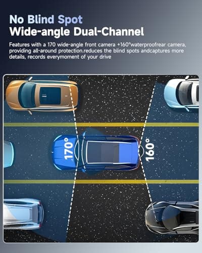 OVAMAN F8 Car Camera Dash Cam Front and Rear, 4K+1080P 170° Wide Angle Dual Dash Camera for Cars with 64GB Card,Wireless 5G WiFi&App Control,WDR/HDR Night Vision, 24H Parking Mode,Loop Recording 7