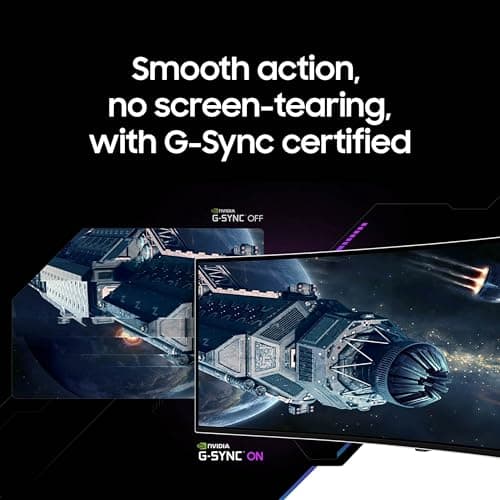 Samsung 49" Odyssey G93SC Series Curved Gaming Monitor, QD-OLED, 240Hz, 0.03ms, DQHD, G-Sync Compatible, FreeSync Premium Pro, Adjustable Stand 7