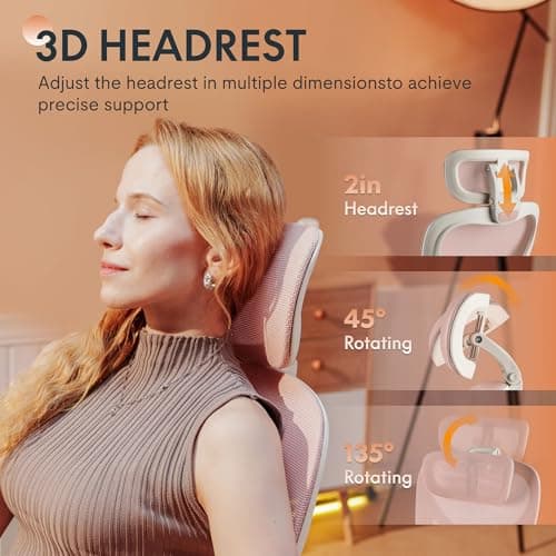 FLEXISPOT Foldex Ergonomic Office Chair, Folding Chair for Small Spaces with Lumbar Support, Flip-up Armrests, 3D Headrest, Desk Chairs with Footrest for Work,Video Game (Foam Seat, Cream) 4