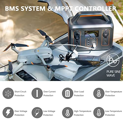 ALLWEI Portable Power Station 300W, 280Wh Solar Generator with 110V Pure Sine Wave AC Outlet, Backup Lithium Battery Generator for CPAP Outdoor RV Camping Emergency Home Use 5