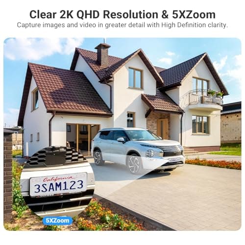 Rraycom 2.5K Solar Security Cameras Wireless Outdoor, Tuya Smart Camera,2-Way Talk, Color Night Vision, PIR Motion Detection,Spotlight/Siren, Alexa, Waterproof,No Monthly Fee 6