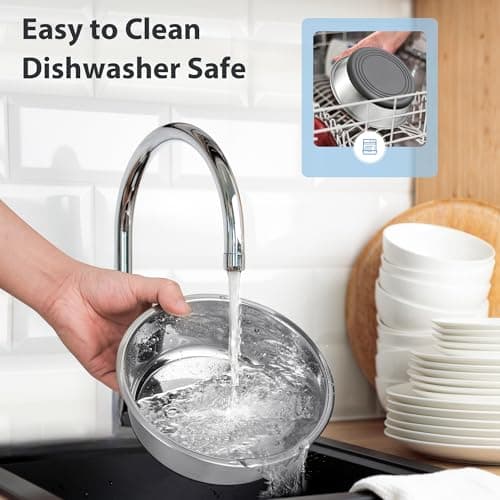 WROSWT Stainless Steel Dog Bowls Set of 2, Anti Rust Metal & Non Slip Rubber Base, Heavy Duty Large Feeding Dishes, Food Grade BPA Free, Food and Water Bowl for Small Dogs (17oz, 2.1cup) 6