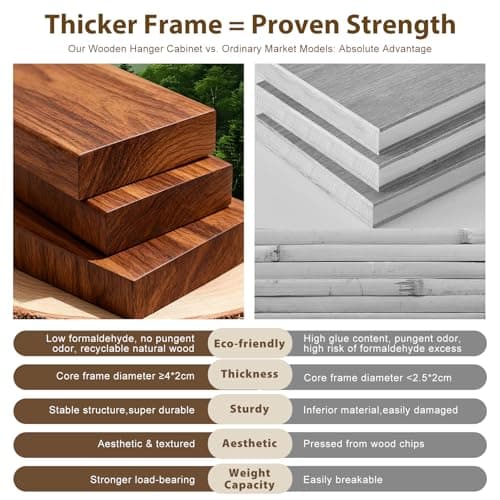 Taitiy Coat Rack Solid Wood Clothes Rack with 2 Shelves & 4 Hooks for Hanging Clothes Garment Wallets Hats, Clothing Rack Heavy Duty Coat Rack Freestanding with Storage Hall Tree for Hallway Bedroom 6