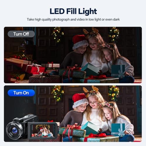 CAMWORLD 4K Video Camera Camcorder 42MP YouTube Vlogging Camera 18X Digital Zoom Webcam 3.0 Inch 270 Degree Rotation Screen Camcorders with 32G SD Card and 2 Batteries Recording While Charging 5